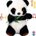 Hopearl Talking Panda Repeats What You Say Nodding Electric Interactive Animated Toy Speaking Plush Buddy Gift for Toddlers, 7''