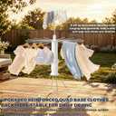 Anti-Tip Foldable Clothes Drying Rack with 4-Leg Stable 2-Layer Structure