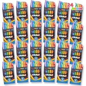 JOYIN 288 Counts Mini Chalk Set for Kids, Non-Toxic Chalks for Boys Girls 3+, School Supplies for Teachers, Goody Bag Fillers, Small Packs Sidewalk Chalk Party Favors (24 Boxes)