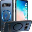 for Samsung Galaxy S10 Case with Stand, Magnetic Galaxy S10 Case Compatible with Mag-Safe Adjustable Kickstand Military Grade Shockproof Protective Bumper Phone Case for Samsung S10, Black