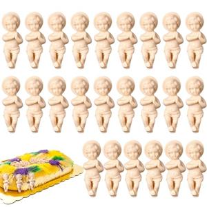 Thyle 18Pcs Cake Babies Bulk Jesus Christ Figurine Religious Decor Plastic Figure Nativity Gifts Set for Christmas, Thanksgiving, Shower, Mardi Gras Party Favors