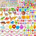 uscan 318 pcs Bulk Easter Eggs with Toys inside filled Easter Eggs Filled Fillers Easter Basket Stuffers Easter Egg Hunt Easter Party Favors for Kids Toddlers Boys Girls