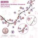 WILLBOND 9 ft Rose Gold Christmas Ball Garland Ball Ornaments Hanging Baubles Ornament for Xmas Christmas Tree Fireplace Wreath Indoor Outdoor Home Office Decoration