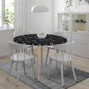 Winter Snowflakes Tablecloth with Elastic Edge, Round Table Cover Washable Reusable Christmas Table Cloths for Kitchen Dining Party, Small (Fits 40-44 in)