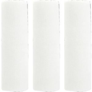 3 Rolls White Poly Burlap Deco Mesh Ribbon for Wreath Crafts, 10 Inch x 30FT Per Roll Decorative Mesh Ribbon Wrapping Ribbon Rolls for Christmas Tree Wreath Decoration DIY Crafts Making
