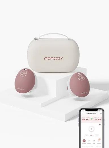 Momcozy Breast Pump Hospital-Grade, Hands Free Breast Pump App with Leak-Proof DoubleFit Flange, Personalized Multi-Modes & 15 Levels, 2 Count