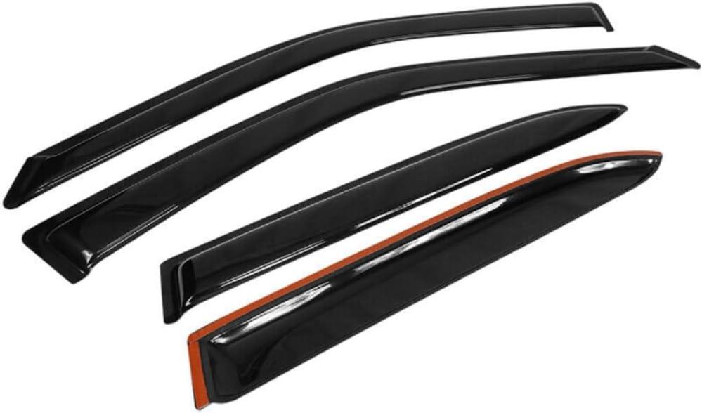 Window Visor 4pcs Sun Rain Deflector Guard Front Rear Left Driver Right Passenger Upper Side Tape on External Style Acrylic Smoke Tinted for Toyota for Corolla 1998-2002