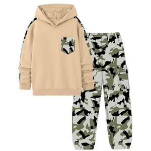mksodopy Boys Clothes Boy Outfits 2-Piece Long Sleeve Hoodie and Camouflage Pants Boys Clothes for 6-16 Years