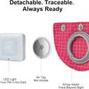 Taglory LED Dog Harness with AirTag Holder, No Pull Light Up Dog Vest for Night Walking, USB Rechargeable Pet Safety Harness with 2 Metal Clips, Adjustable Soft Vest for Small Dogs (Rose Pink, S) (Melon Red)