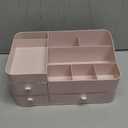 ONXE Makeup Organizer with Drawers,Large Capacity Countertop Organizer for Vanity,Bathroom and Bedroom Desk Cosmetics Organizer for Skin Care,Brushes, Eyeshadow, Lotions, Lipstick, Nail Polish (pink)