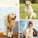 Dog Shoes, Dog Sandals for Hot Pavement, Non-Slip Waterproof Dog Booties for Winter Snowy Day and Summer, Adjustable Straps Easy-Clean Beach Outdoor Pet Boots Rugged Sole-4Pcs Beige, Size 5:（2.36''x1.89'')(L*W)