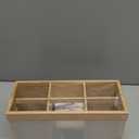 Yofidra Bamboo Utensil Holder & Silverware Organizer: Extra Large Cooking Holder with Absorbing Drying Stone and 6 Compartments Kitchen Countertop Storage Farmhouse Decor Accessories 11.8"X4.7"X5.9" (Natural)