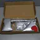 POEWAUVE Halloween Costume Accessories Silver Funnel Hat Axe Heart Brooch Silvery Gloves Set Halloween Costume Accessories for Man Women Cosplay Party