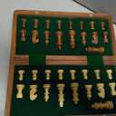 10" Wooden Folding Chess Boards, Handcrafted Portable Travel Chess Game with Pieces Storage Slots & 2 Extra Queens (10 X 10 Inches)