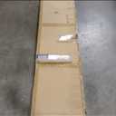 BARNSMITH 30in x 84in Glass Barn Door with 5FT Sliding Door Hardware Kit Included & Handle,5-Panel Frosted Glass Solid Wood Slab with Water-Proof PVC Surface,Pre-Drilled Easy Assembly,Brown