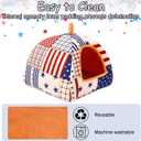 PETKNOWS 2 Pack Guinea Pig Bed, Guinea Pig Hideout Washable Small Animal House Cage Accessories for Dwarf Rabbits Chinchillas Hamsters (7.8 In, Red, Blue and White)