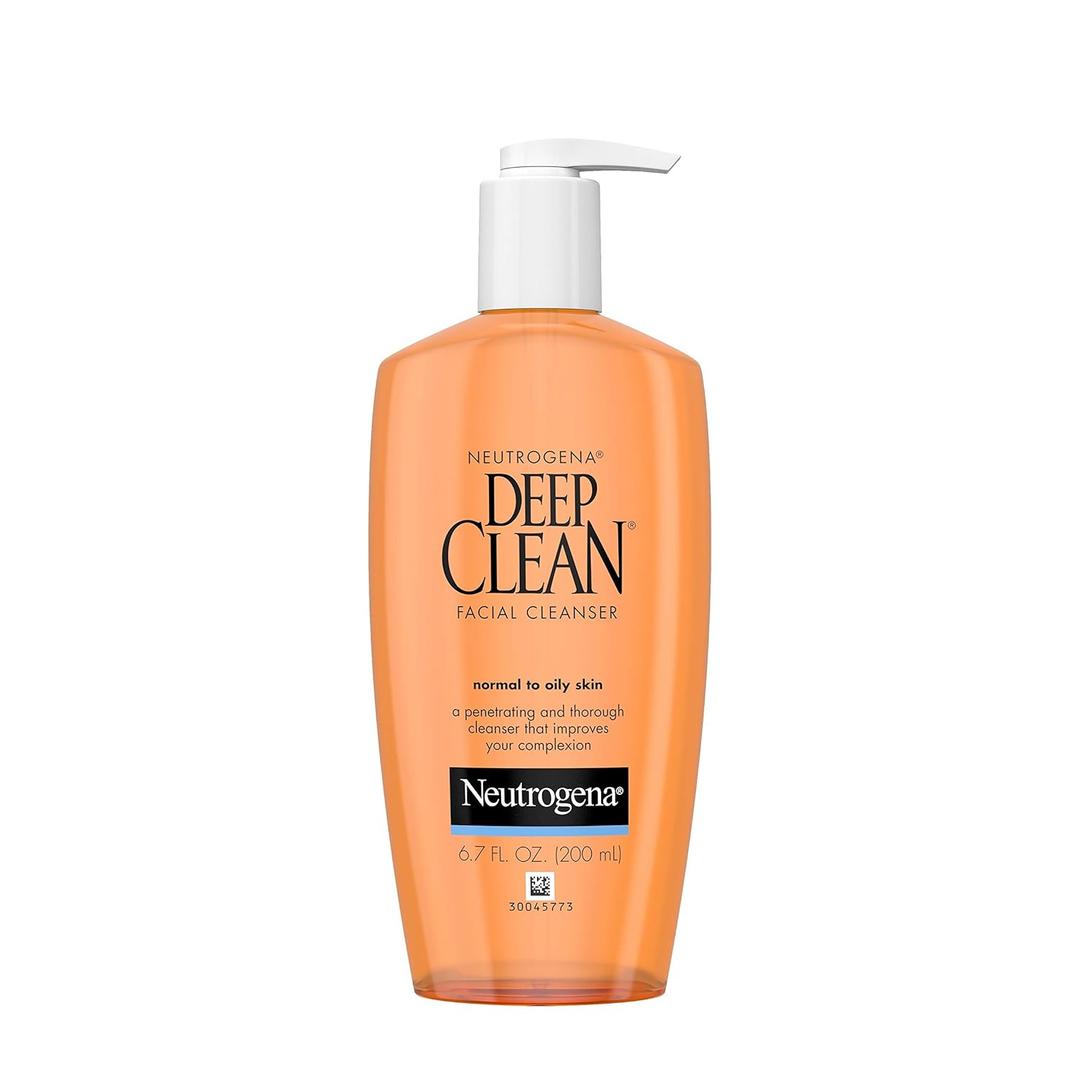 Neutrogena Deep Clean Daily Facial Cleanser with Beta Hydroxy Acid for Normal to Oily Skin, Alcohol-Free, Oil-Free & Non-Comedogenic, 6.7 fl. oz 6pk (6.7 Fl Oz (Pack of 6))