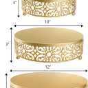 Hedume 3 Pack Cake Stand, Round Metal Cake Stands, 8" 10" 12" Dessert Display Cupcake Stands, Wedding Brithday Party Celebration Dessert Cake Display Plates-Gold