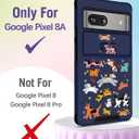 Buleens for Google Pixel 8A Case 6.1 Inch - with Ring Stand & Camera Cover Aesthetic Cute Designed for Women Girls Girly Cartoon Kawaii Dogs Unique for Pixel 8A Phone Case Compatible with Magsafe