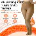 Plus Size Fleece Lined Tights Women, 300g Warm Pantyhose Leggings, Fake Translucent Thermal Tights Winter (5X-Large-6X-Large, Brown)