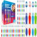 Trueocity Toothbrushes Bulk Individually Wrapped – 55 Pack Medium Bristle, Multi-Colored Toothbrushes for Adults and Kids, Travel & Hospitality Multi-Pack
