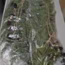 Hungdao 2 Pack 36" Large Christmas Teardrop Swag with Lights Velvet Bell Bow and Faux Pine Cones Rustic Christmas Artificial Greenery Cedar Swag Wreath for Xmas Farmhouse Home Wall Decor(Green)