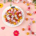 Waydress 200 Pcs Boho Rainbow Wooden Beads for Crafts 16mm First Trip Around The Sun Spacer Rustic Home Farmhouse Wood Beads for DIY Party Decors