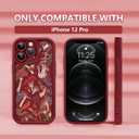 KANGHAR Case for iPhone 12 Pro Case, Cute Mushroom Art Design Soft TPU Shockproof Protective for Women Girls Slim Phone Cover-Wine Red
