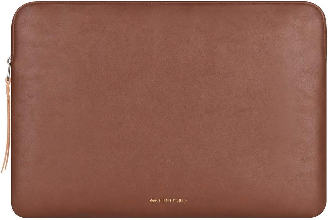 Comfyable Tablet Sleeve Compatible with iPad Air 13 inch M3 2025, iPad Pro 13" M4 2024 with Magic Keyboard & Pencil Holder - PU Leather Bag Slim Protective Cover Case - Brown