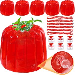 6 Pack Wall of Water Plant Covers for Tomato,Heavy Duty 7mil Durable Tomato Water Walls, Easy Fill Red Plant Covers Freeze Protection for Heat-Loving Vegetables Like Cucumbers and Peppers