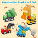 100+ Pcs Building Blocks Set with 4 Trucks, Gift for Kids Ages 3-6