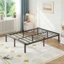 ZIYOO 14 Inch Metal Full Bed Frame Mattress Anti-Slip Design, No Box Spring Needed, Easy Assembly Noise-Free Tools Included, Ideal for Bedrooms, Guest Rooms, Dorms, Hotels & B&Bs
