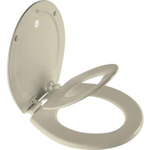 Mayfair NextStep2 Toilet Seat with Built-In Toddler Potty Training Seat, Slow Close, Easy Clean, Magnetic Removable Kids Seat, ROUND, Bone