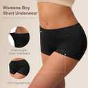 Women's Cotton Boyshorts 4-Pack Mid Rise Boxers Briefs Full Coverage Soft No-Roll Underwear (S-3XL) (Black, M)