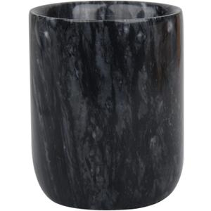 Toothbrush Holder,Handmade Marble Toothbrush Cup,Stone Toothbrush Organizer for Pen Holder,Makeup Brush Cup,Razor Holder,SPA Collection Tumbler First Choice for Home and Hotel(Black)