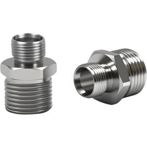 1/2 to 3/8 Water Line Adapter, Brass Compression reducer pipe fitting, 3/8 Male to 1/2 Male Water Hose Adapter for RV Kitchen, Pipe Connector with Teflon Tape and Filter gasket (2-Pack)