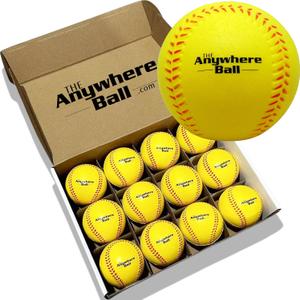 The Anywhere Ball - Baseball Foam Training and Practice Ball (12 Pack) – Soft and Squishy Foam for Indoor & Outdoor Use – Designed for Players, Teams, and Coaches