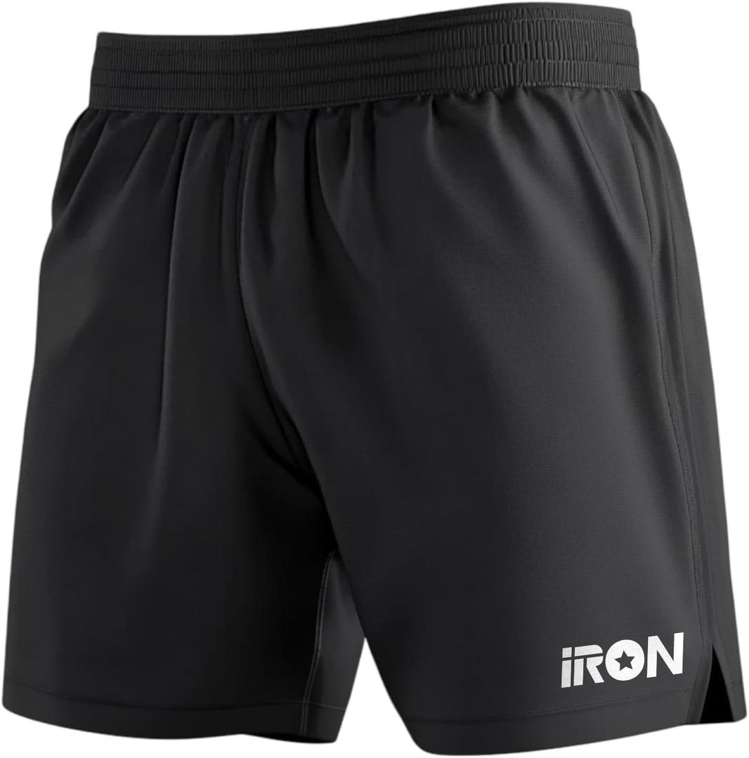 Hybrid Combat Shorts with Built-in Compression Liner for Jiu Jitsu, Grappling, MMA, and Wrestling (Large, Black)