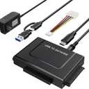USB 3.0 to IDE SATA Adapter, USB Type C Hard Drive Reader External HDD Converter for 2.5/3.5 inches IDE SATA HDD SSD, 12V/2A Power Adapter Included