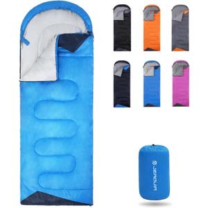 Sleeping Bag for Kids Adults Boys Girls Youth, Cold&Warm Weather, Backpacking Ultralight Lightweight Compact Waterproof for Camping Hiking - (Summer, Spring, Fall) - 50 Degree