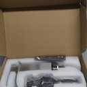 VOTON Waterfall Bathroom Faucets Brushed Nickel Modern Single Handle Sink Faucet for 1 or 3 Holes with Deck Plate and Pop-Up Drain, Rv Sink Camper Farmhouse Faucet (Regular version: 7.5 inches in height)