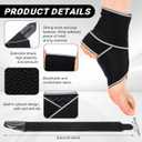 TrelaCo 4 Pack Ankle Brace for Women & Men Ankle Compression Sleeve Support for Plantar Fasciitis Relief, Extended Lacing Straps for Compression Fixation (No Slippage) Pain Relief for Sprain