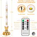 Daord LED Flameless Flickering Taper Candles with Remote & Timer Warm Light Battery Operated Christmas Window Candle for Wedding Party Holiday Home Table Decoration (9 Packs,White+Gold Holder(A))