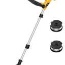 3 in 1 Cordless String Trimmer (No Battery) Compatible with Dewalt 20V Max Battery, 12" Electric Weed Wacker with Auto Line Feed, Foldable Weed Eater/Edger Trimmer/Mower for Yard Garden, Grass Trimmer (Yellow)