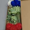 4 of July Decor Faux Chrysanthemums Artificial Flowers 27Heads Fake Silk Mums with Stem Balls Flower Patriotic Flower for Independence Day Memorial Day Home Decor Indoor Table (Red, White, Blue)
