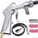 Jewboer Sandblaster Sand Blaster Gun Kit for Abrasive Media Blaster Sandblasting Cabinet with Hose Nozzles Tip