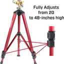 Chapin 4993: Heavy Duty Brass Head Tripod Impact Lawn Sprinkler, 360 Degree Coverage for Large Lawns, Golf Courses, Gardens, Adjustable Height, Gooseneck Hose Connection, Red and Black