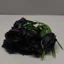 8PCS Artificial Silk Flowers Realistic Roses Bouquet Long Stem for Home Wedding Decoration Party (8PCS-Black)