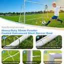 Soccer Goals for Backyard Soccer Goal 12x6 Big 10x6.5 8x6 6x4FT Soccer Goals for Youth Adults and Kids Large Metal 2" Goal Post with Agility Ladder and Target Net Soccer Cones Practice Equipment
