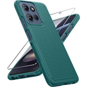 FNTCASE for Moto G 2026/2025 Case: Moto G Play 2026/Moto G Power 2025 Case Dual Layer Military Protective Heavy Duty Cell Phone Cover with Screen Protector Shockproof Rugged Non Slip Textured (Green)